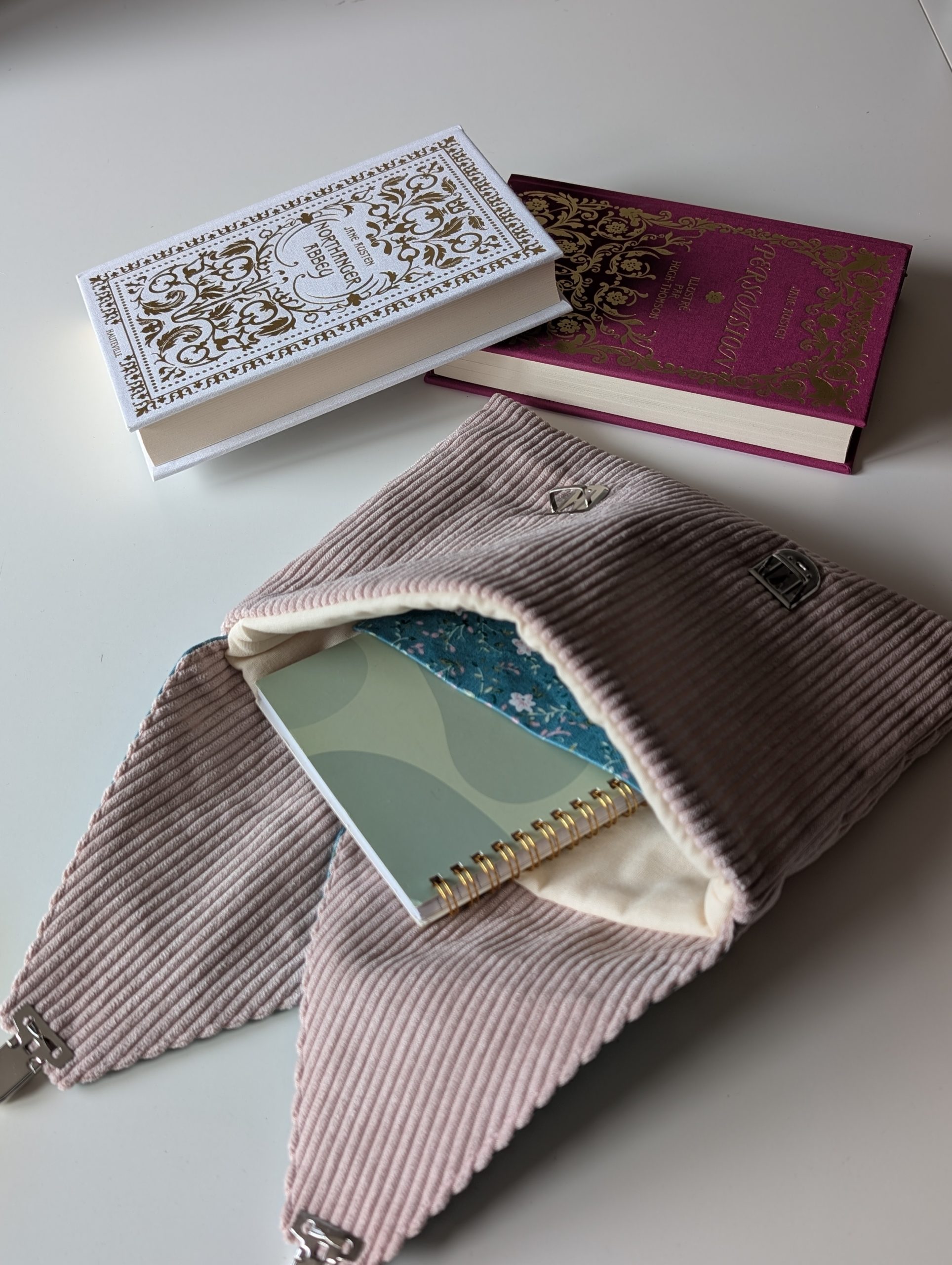 Sac-Pochette 2-en-1 - Vieux Rose & Fleurs de Givre – Image 2