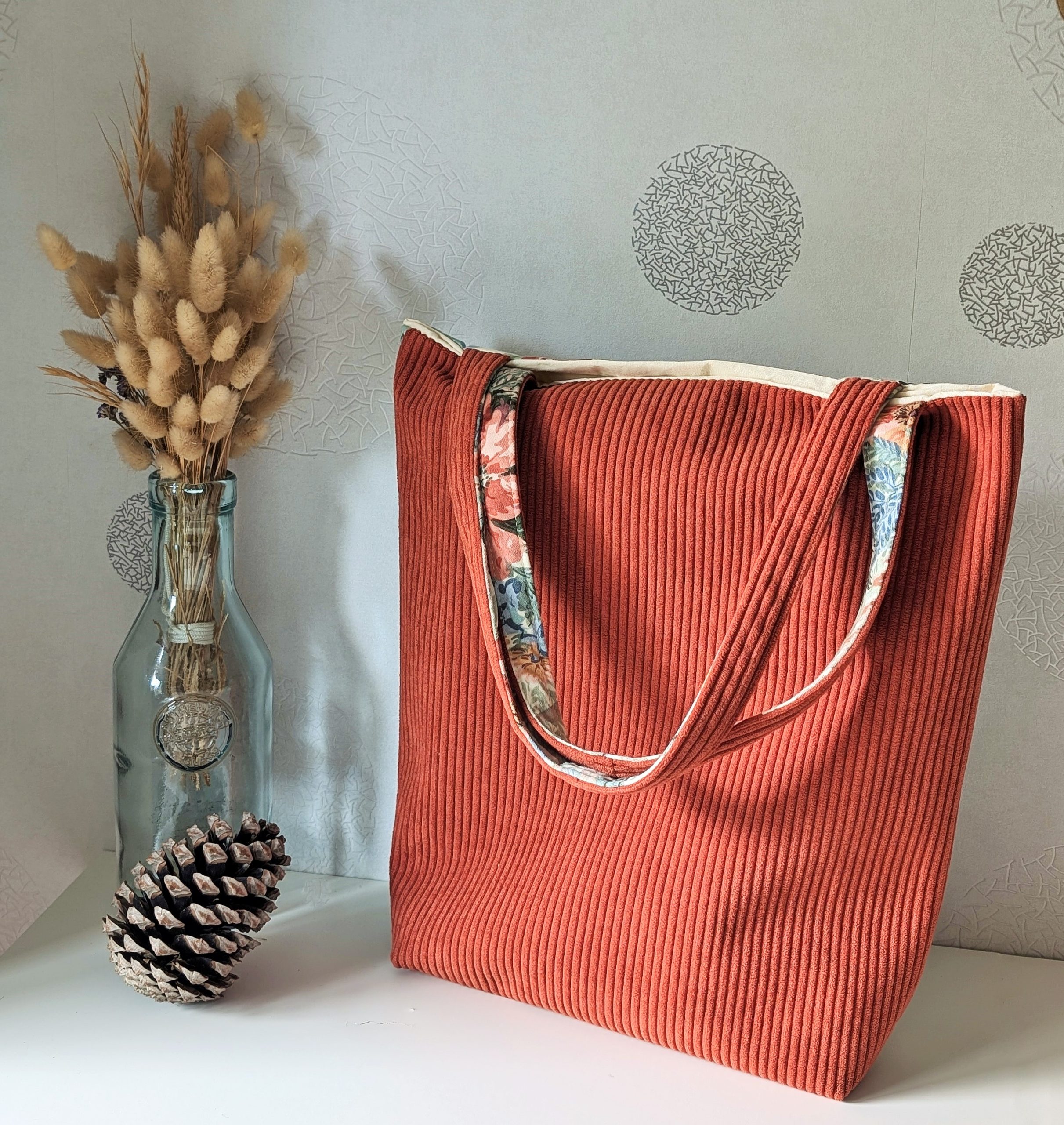 Tote Bag Fleuri & Velours – Image 2