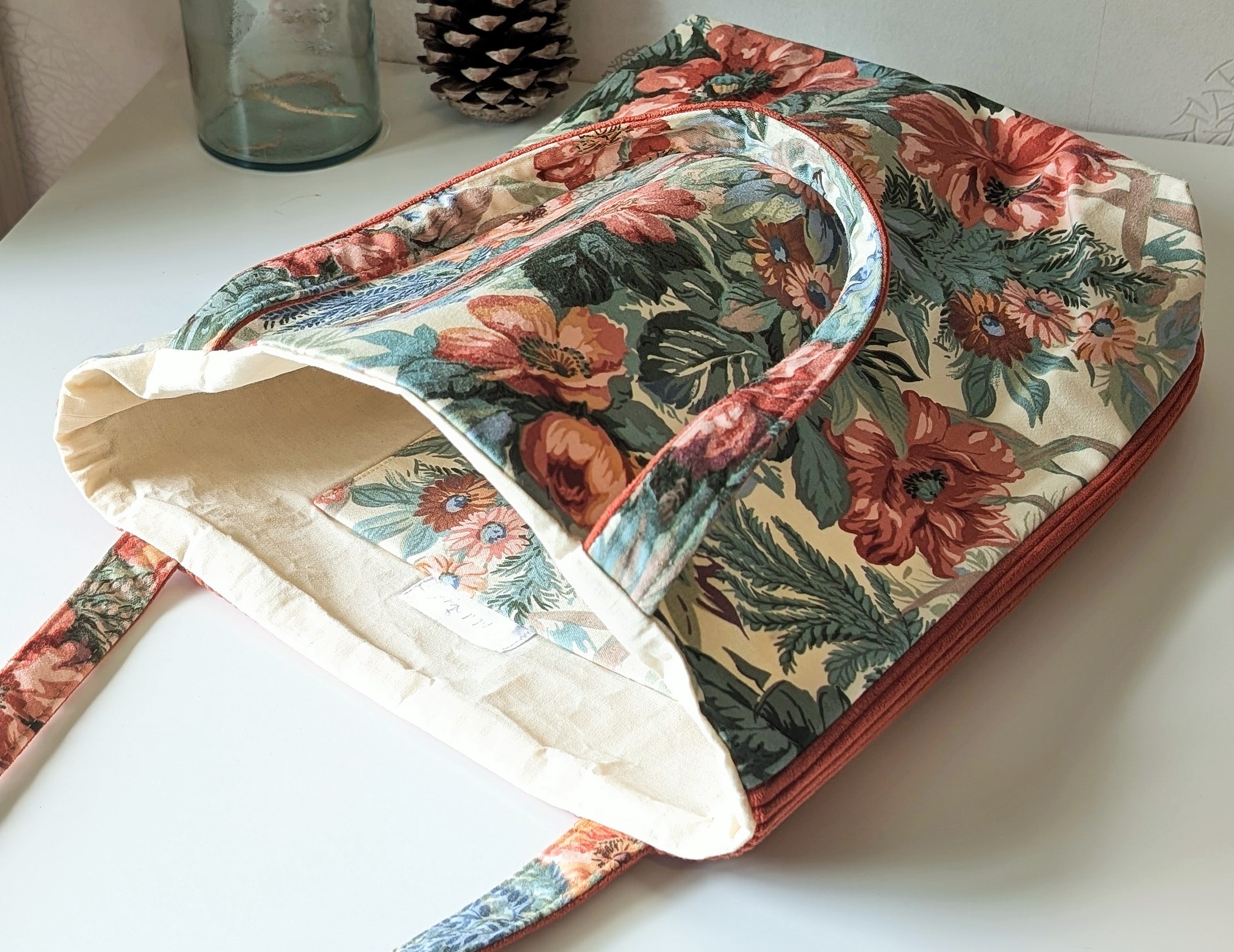 Tote Bag Fleuri & Velours – Image 3