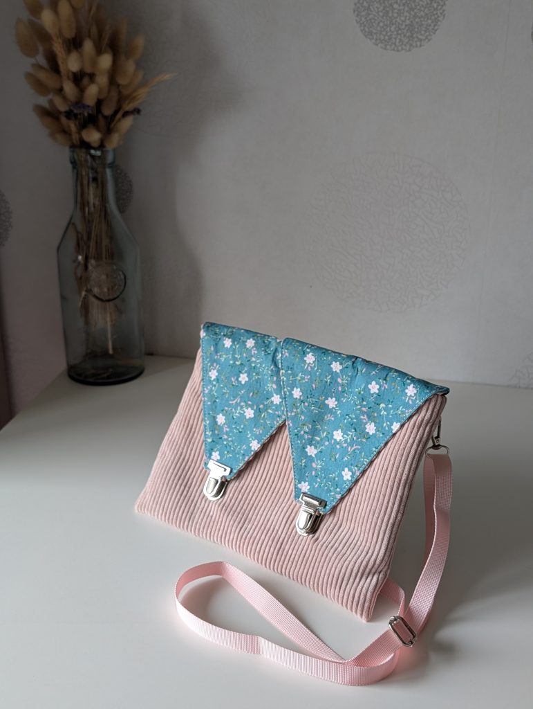 Sac-Pochette 2-en-1 - Vieux Rose & Fleurs de Givre