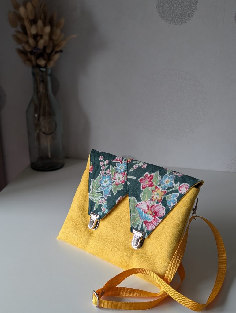 Sac-Pochette 2-en-1 - Jaune Lumineux & Bouquet Fleuri